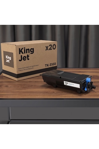 Kingjet Kyocera Uyumlu Tk-3160 Standart Kapasiteli 20'li Paket Çipli Uyumlu Toner Ecosys M3645dn