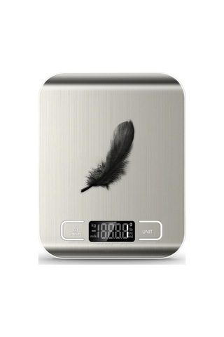 Mutfak Terazisi, 11 Lb Akıllı Gıda Ölçeği Ağırlık Gram Ve Ons, Paslanmaz Çelik Yüzeyli, 6 Birim Dönüşüm 2 Aaa Pil İçerir Açık Bej 82593889