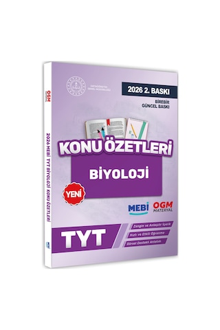 2026 YKS-TYT Mebi-ogm Biyoloji Pratik Konu Özet Kitabı Renkli A4 Boyut Görsel Destekli Baskı Ücreti