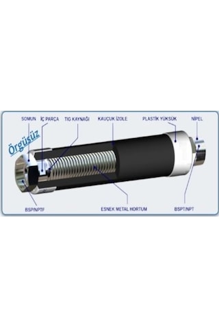Fan Coil İzoleli Bağlantı Hortumu 3/4 50 cm