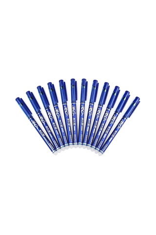 Reedark Silinebilir Plastik Kalemler - 0.5mm İnce Uç, Akıcı Yazı, 12 Adet/kutu - Ofis Ve Seyahat İçin Taşınabilir Mavi