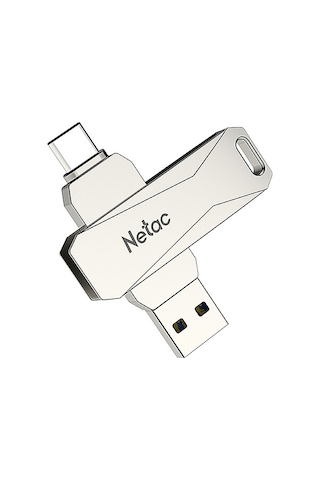 Netac U782c 128gb Usb-c / Type-c + Usb 3.0 360 Derece Döndürme Çinko Alaşımlı Flash Sürücü Otg U Disk