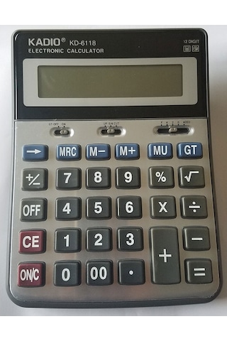 Kadio KD-6118 Büyük Boy 12 Hane Hesap Makinesi
