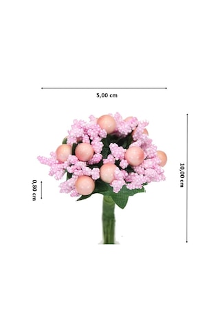 Yapay Çiçek, 12 Adetli Tomurcuk Cipso Demeti - 10 cm, Pembe