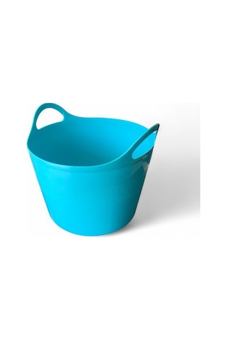 Turkuaz, Esnek Plastik Kova 20 Litre, Temizli Kovası, Esneyebilen Oyuncak Ve Çamaşır Sepeti Turkuaz