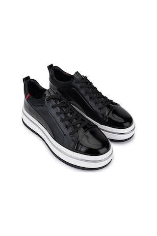 Tamer Tanca Erkek Hakiki Deri Siyah Sneakers & Spor Ayakkabı 381 21624 Erk Ayk Y25 Sıyah Dr/rgn Siyah
