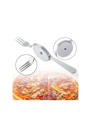 Suntek Çatallı Pratik Pizza Kesici Gümüş