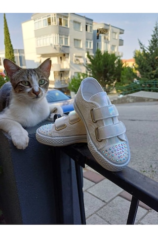 Scarpe Magiche Cırtlı Kız Çocuğu Ayakkabısı 31-35 Numara Arası Işıksızdır Krem