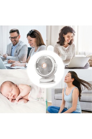 Fan Sessiz Şarj Küçük Klipsli 10000mah Usb Masaüstü 4363 Beyaz