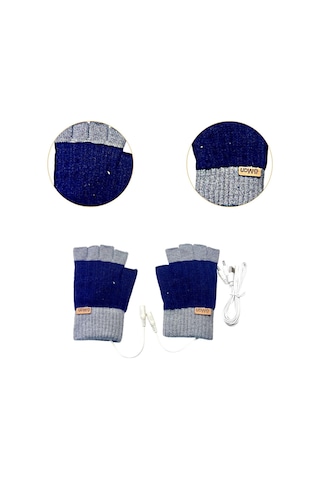 Suntek Usb Isıtmalı Eldivenler Bilgisayar Ofis İşi Mavi Mavi