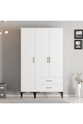 Variant Kumsal 3 Kapılı St Gardrop - Beyaz / Beyaz