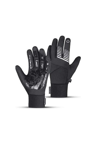 Pazly Rüzgar Geçirmez Kışlık Bisiklet Eldiveni, Sıcak Dokunmatik Ekranlı Eldivenler