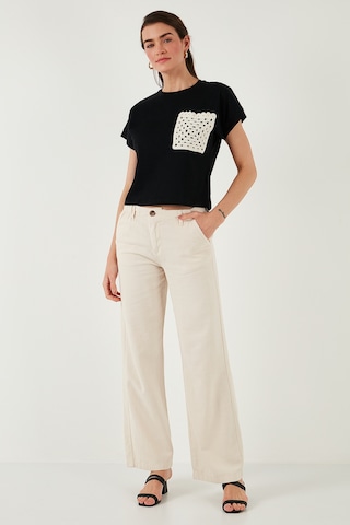 Lela Pamuklu Tek Cepli Regular Fit Bisiklet Yaka Bayan T Shirt 5865818 Siyah