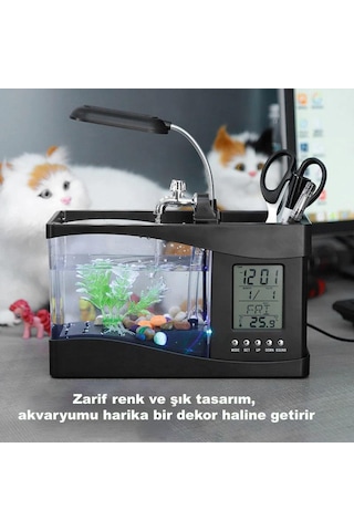 Dailytech Dekoratif Usb Masaüstü Mini Akvaryum Balık Tankı