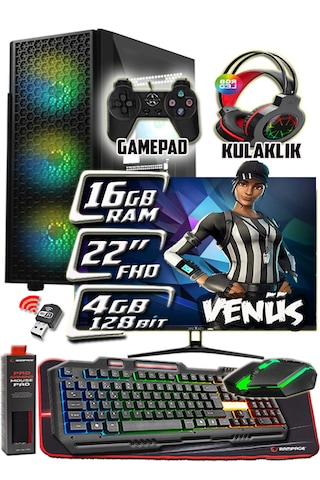 Warbox Venüs i3-6100 16 GB 256 GB + 250 GB HDD 4 GB R7240 22" Masaüstü Oyuncu Bilgisayarı