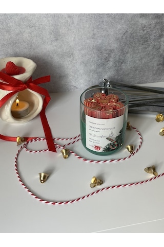 Yılbaşı Kartanesi Model Kokulu Vegan Soya Cam Bardak Soya Mum Karışık
