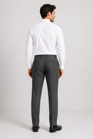 Bihan Store Erkek Regular Fit Kumaş Pantolon - Rahat Kesim, Esnek Kumaş, Pilesiz 008-gri