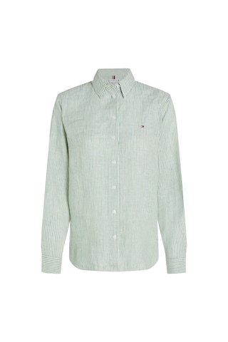 Tommy Hilfiger Ess Lınen Relaxed Shırt Kadın Yeşil Gömlek - Ww0ww44679 Yeşil