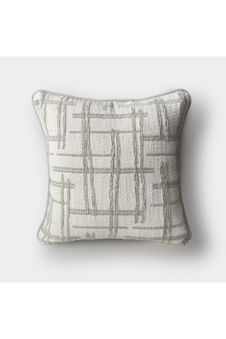 "grid" Desenli Kırlent Kılıfı - 45x45 - Bej Bej