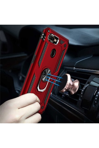 Oppo A12 Yüzüklü Standli Vega Kilif Ekran Koruyucu 510713514