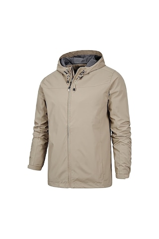 Xinxin Uzun Kollu Kapüşonlu Rüzgarlık Ceket Siyah