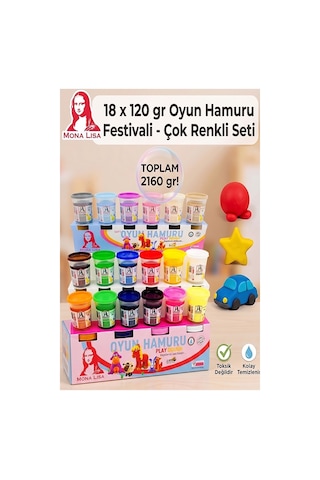 Oyun Hamuru 18 Renk 1 Paket Monalisa 18 Li Oyun Hamuru Kurumaya Karşı Dirençli Okul Öncesi Kreş Yumuşak Çok Renkli