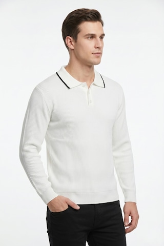 Dynamo Erkek Spor Polo Yaka Mevsimlik Kazak Bgl-st05364 Beyaz
