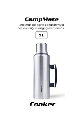Cooker Campmate 2 Litre Paslanmaz Çelik Termos Gümüş