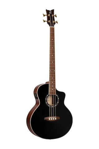 Ortega D8ce-4 Deep Series 8 Elektro Akustik Bas Gitar Siyah Maun