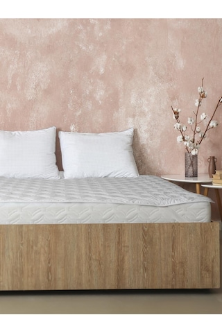 Cottonverse Kapitoneli Fitted Alez Sıvı Geçirmez Beyaz