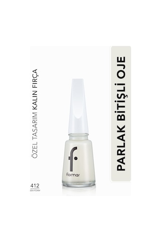 Flormar Sedefli Parlak Oje (TRANSPARAN) - Nail Enamel - 412 Sea Foam - 8682536036023