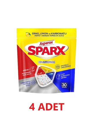 Asperox Sparx Bulaşık Makinesi Deterjanı 4 x 30 Tablet