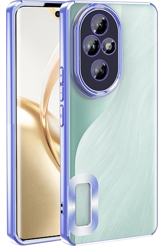 Honor 200 Pro Uyumlu Kılıf Kamera Korumalı Logo Gösteren Zore Omega Kapak -115590 Mavi
