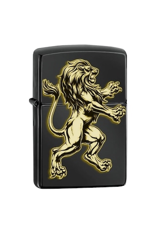 Arslan Aslan Benzinli Lazer Silinmez Resimli Çakmak Dolu Zippo Tarzı Metal Hediyelik İsim Yazılır Siyah