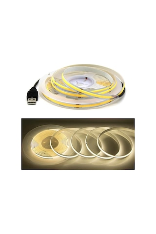 Beyaz Dc 5v Usb Cob Şerit 320leds/m Beyaz/buz Mavisi/pembe/sarı/pembe/kırmızı Esnek Şerit Halat Gece Lambası Tv Arkaplan Led Şerit 2m