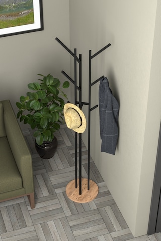 Retodesign 9 Askılı Portmanto Askılık, Elbise Askısı Atlantik Çam Siyah - Atlantik Çam