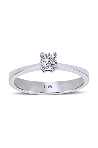 Lova E Renk 0,23 Karat Pırlanta Tektaş Yüzük - 1060035
