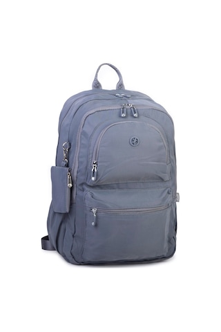 Nas Bag Unisex Büyük Boy Hafif Çok Gözlü Sırt Çantası Gri Gri