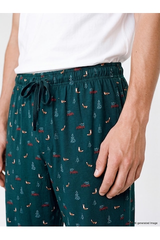 LC Waikiki Lc Waıkıkı Yeşil Yılbaşı Temalı Erkek Pijama Alt