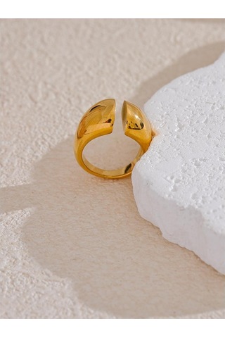 Eetit Minimalist Paslanmaz Çelik Bildirimi Metal Moda Geometrik Sıradışı Yüzük Kadınlar İçin Kişiselleştirilmiş Doku Parmak Takı 8 Altın