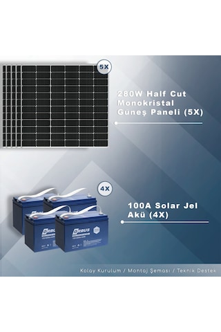 Matech 6 KW Solar Paket Sistem 6000W/gün