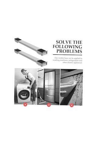 Çift Mobilya Hareketli Parantezler Cihaz Kaydırıcıları Kilitleme Tekerlekleri Çamaşır Makinesi Buzdolabı Dondurucu Rastgele Beyaz - Altın