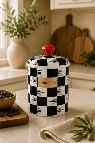3'lü Modern Desenli Dekoratif Plastik Saklama Kabı Seti 2.5 L Çok Renkli