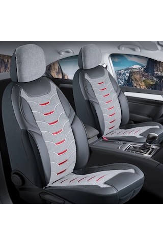 Volkswagen Passat B8uyumlu Lüx Deri Detaylı Keten Oto Koltuk Kılıfı Ön Arka Takım Erciyes Füme