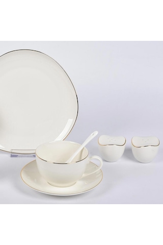 Vitale Elips Beyaz New Bone 32 Parça Kahvaltı Takımı Mtfk.0123 Krem