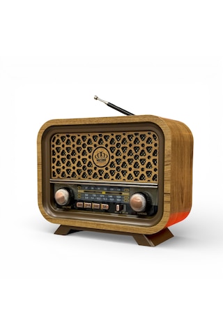 Rt-736l Nostaljik Ahşap Görünüm Radyo,bluetooth Özellikli Trend Nostalji Radyo