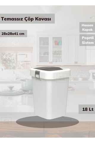 Çöp Kovası Aç-kapa Banyo Çöp Kutusu Mutfak Çöp Kovası Beyaz 18 Litre Beyaz