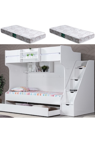 Ranza, Kardem Yavrulu Ranza - Beyaz + 2 Adet Comfort Yatak 90 X 190 CM