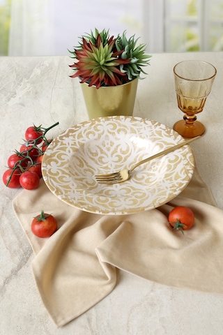 Keramika Vintage Gold Ege Makarna Tabağı 28 Cm 22706 Sarı