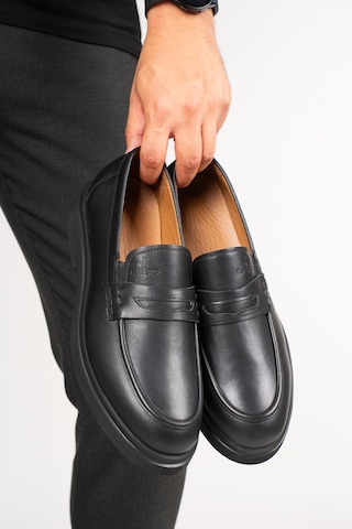 Fame Step Hakiki Deri Erkek Loafer Mokasen Klasik Ayakkabı Comfort Prato Siyah